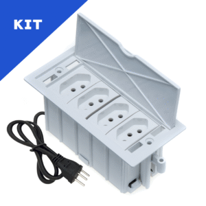 Kit 2 Caixas De Tomadas 4 Blocos Basculante 4 Tomadas 20A