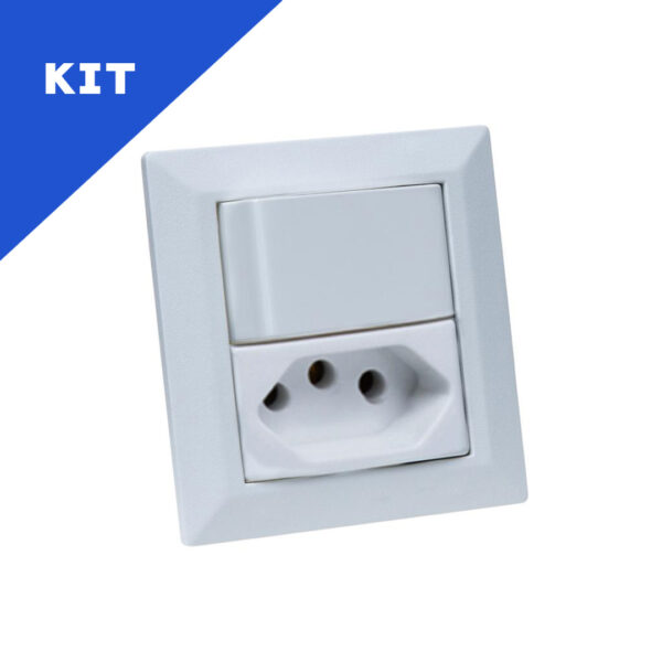 Kit Espelhos de Tomadas Duplo Chanf 1 Tom 10A 1 Interruptor