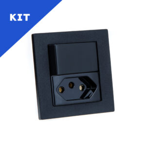 Kit Espelhos de Tomadas Duplo Reto 1 Tom 20A 1 Interruptor