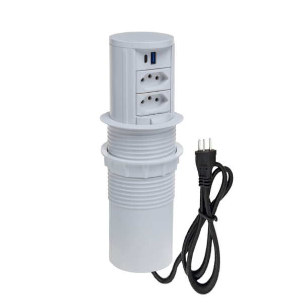 Torre De Tomada Totem Slim Manual 2 Tomadas 10A 2 USB 9.0A
